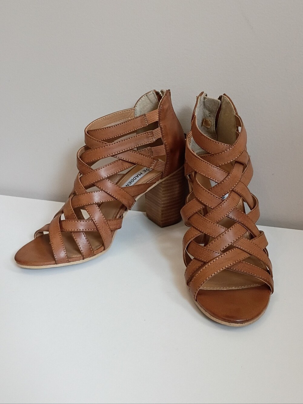 Steve Madden Strappy Woven Block Heel Sandals